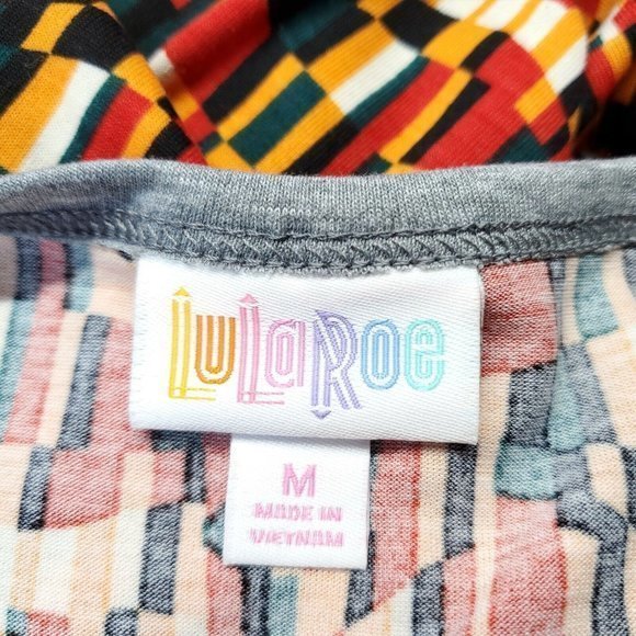 LuLaRoe Randy Baseball Shirt T-Shirt Gray Orange Green M Medium - Picture 4 of 11